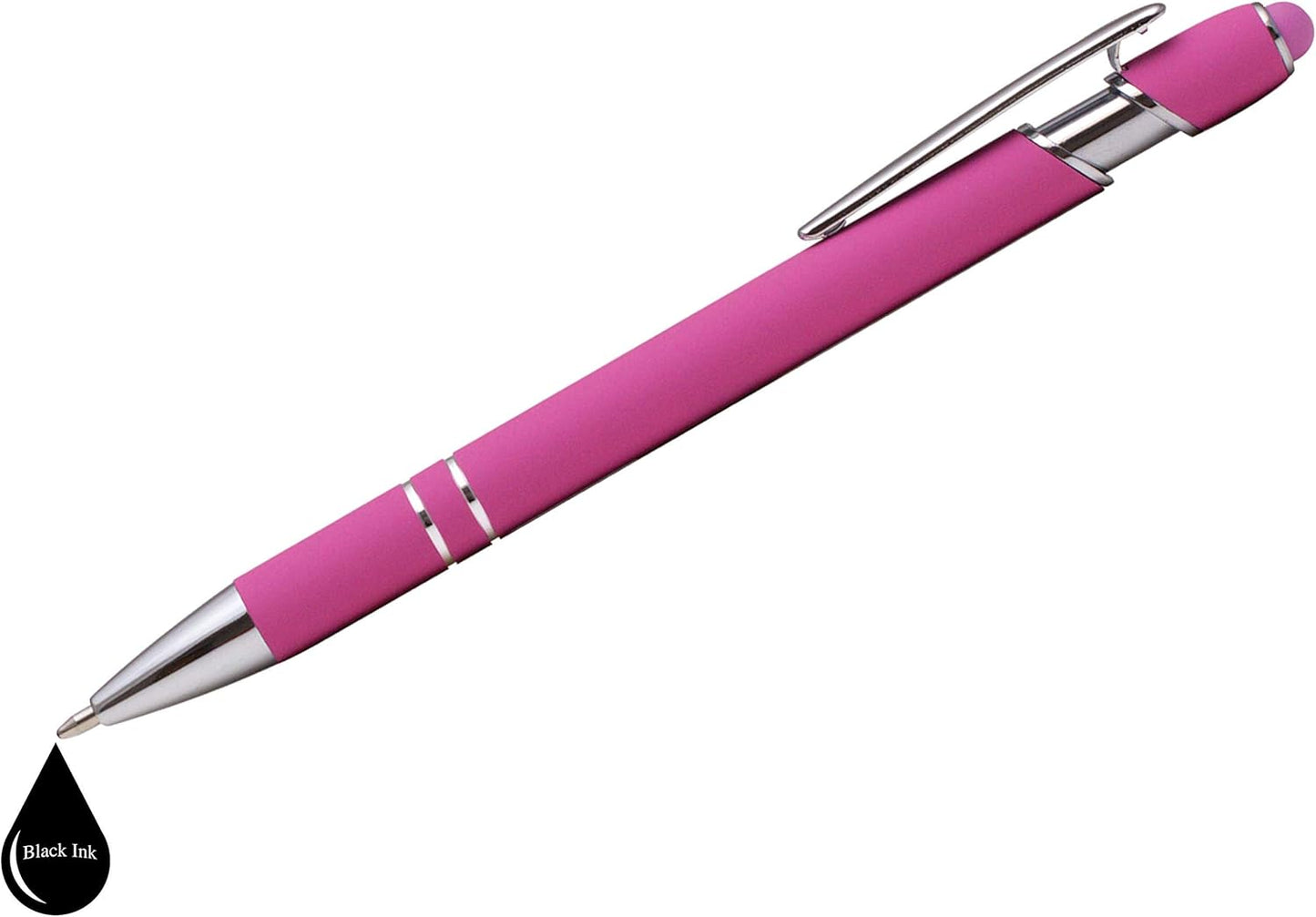 ExpressDesigns™ - Premium Custom Pens with Stylus | Burst of Color | Personalized Soft Touch Metal Printed Name Pens w/Black Ink - Imprinted w/Logo or Message - 12 pcs/pack (Assorted)