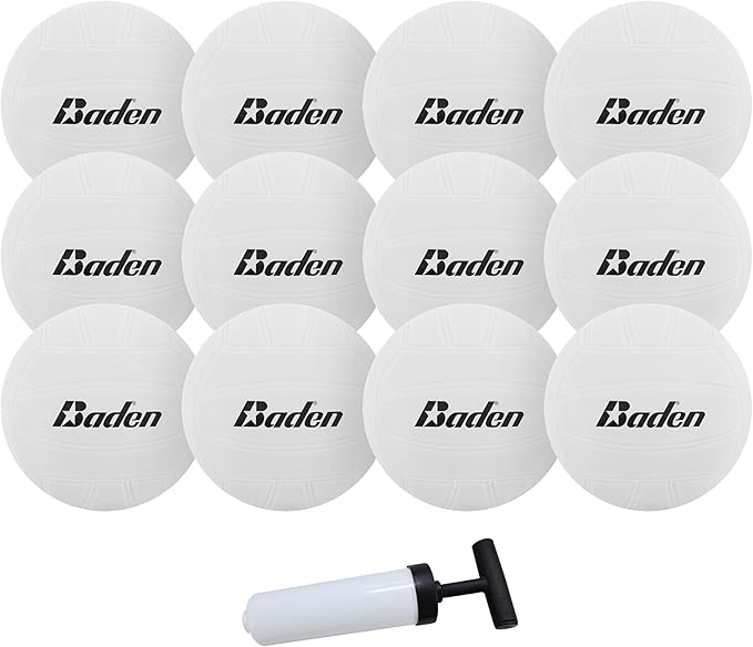 Baden 4 inch Mini Volleyball 12-Pack with Pump for Team Gift, Award, and Pool Friendly