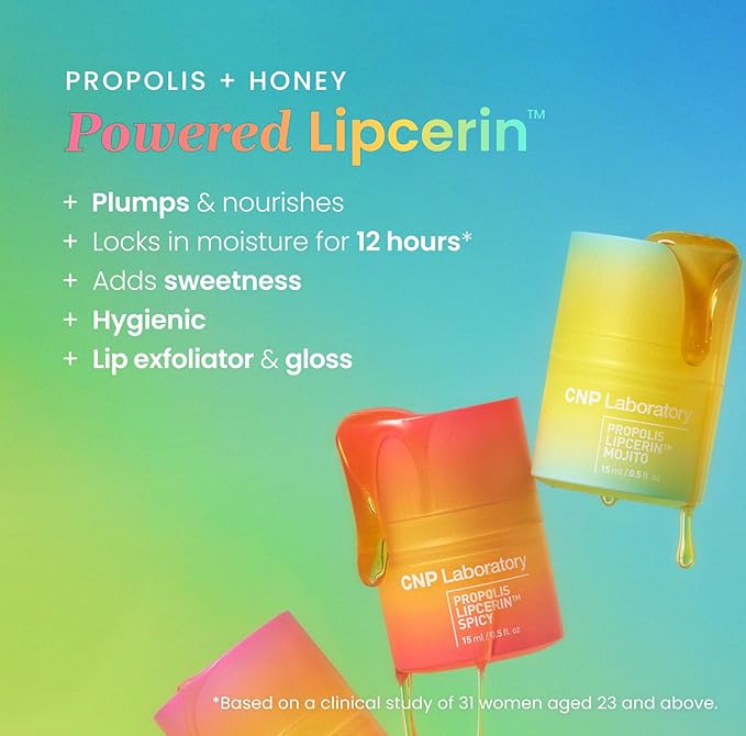 CNP Honey Lip Butter - Propolis Lipcerin™ 04 Mint, Hydrating Overnight Manuka Lip Balm & Mask, Plumping, 12hrs Long-lasting Moisture, Gifts for Women, Korean Skin Care, 0.5 fl.oz.