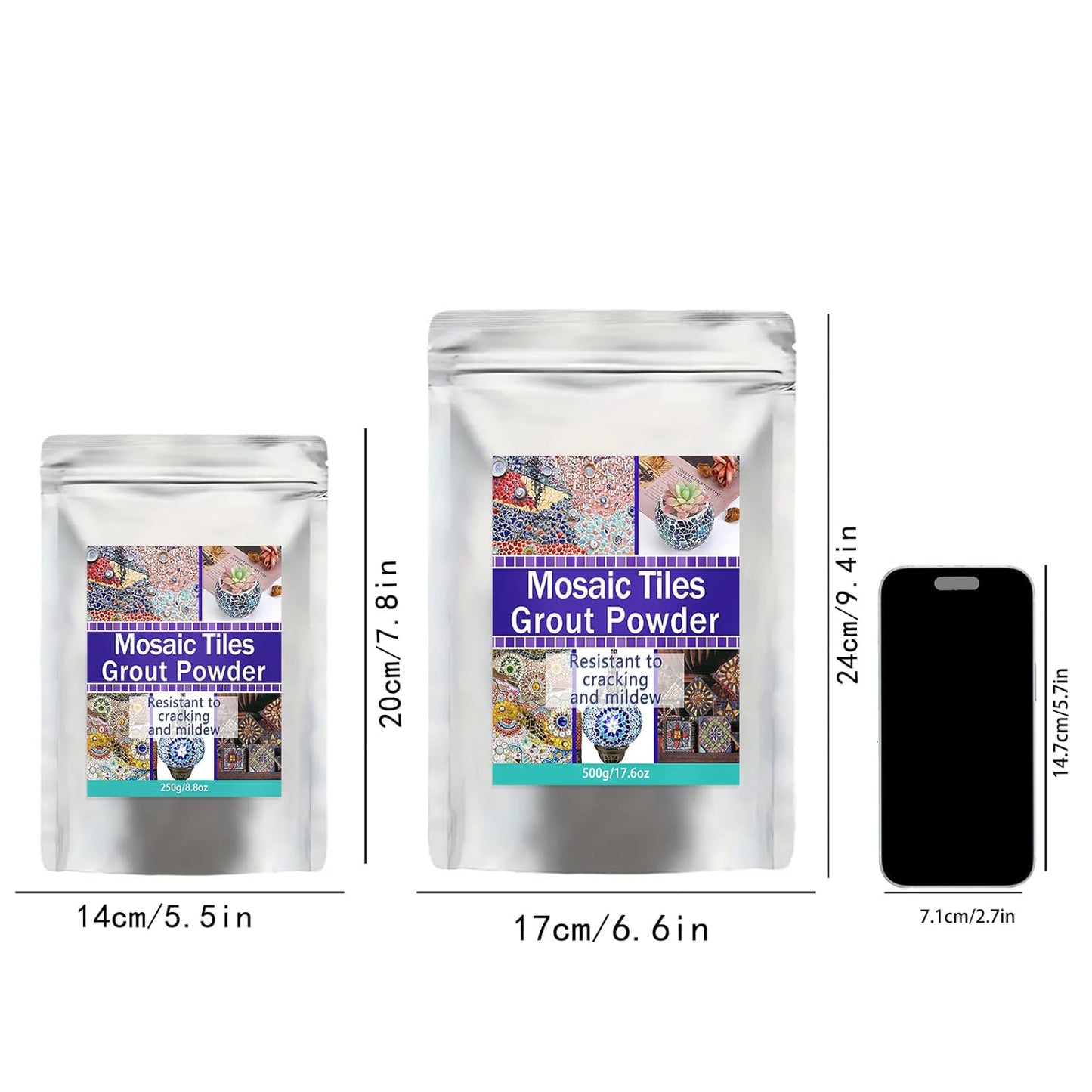 Mosaic Grout, Mosaics Tile Tools, Mosaic Tile Accessories – Essential for Handmade Grouting and Perfect for DIY Craft Projects (White, 250G)