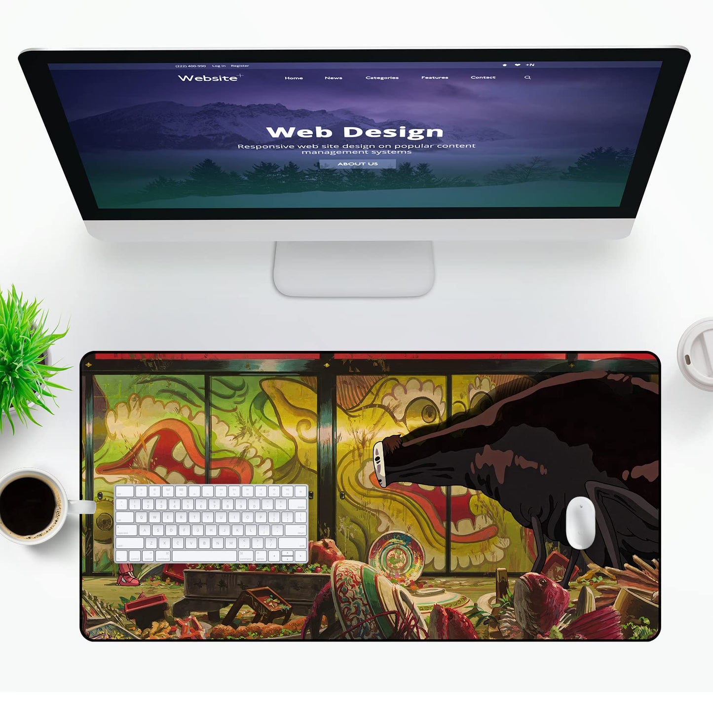 Anime XXL Extended Gaming Mouse Pad - Extra Large, Non Slip, Cute, Kawaii Mouse Pad - Keyboard and Mouse Desk Pad for Home Office and Study 31.5 x 15.7 in