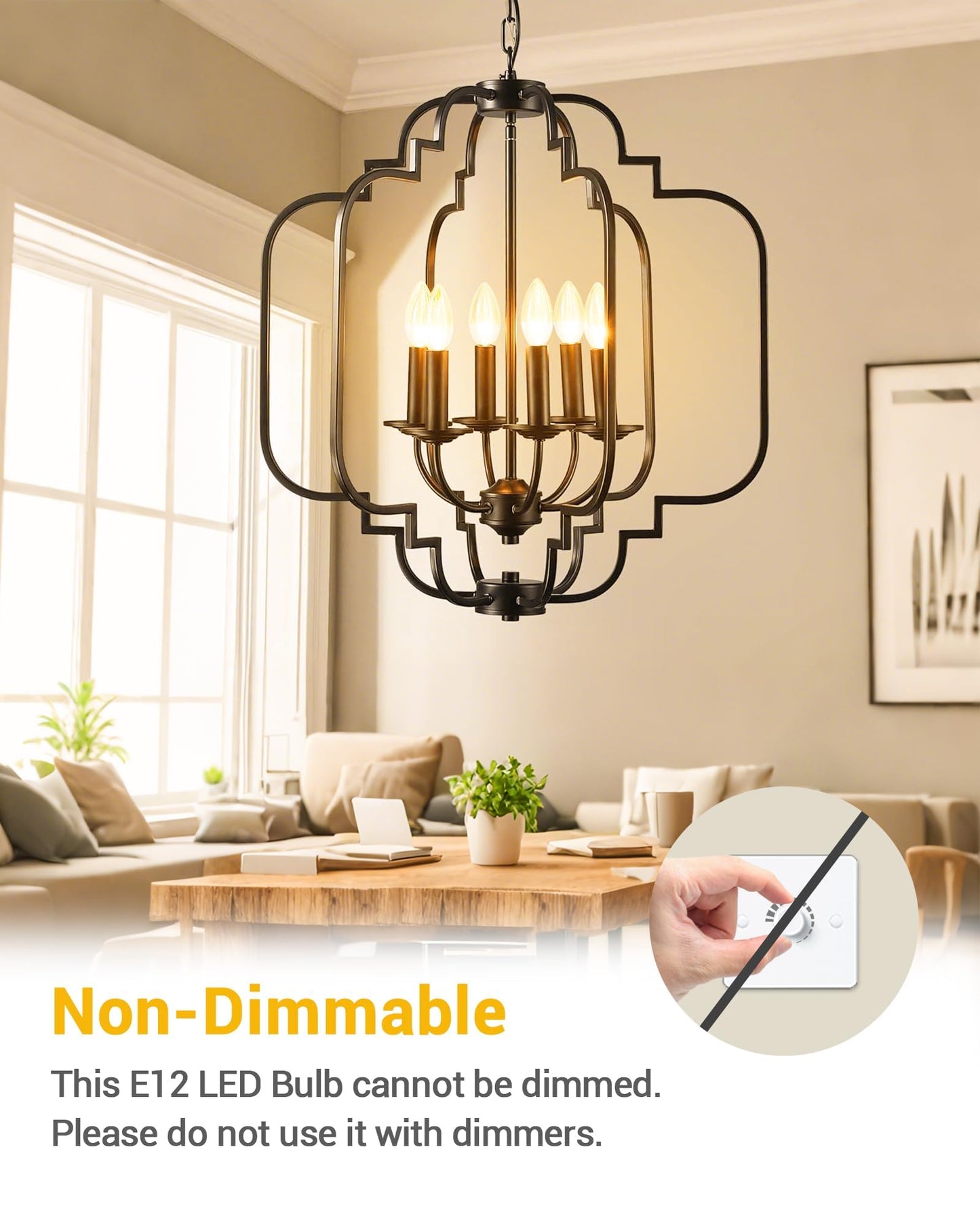 Flaspar E12 Led Bulb 3 Pack, 60W Equivalent, 2700K Soft White, 600 Lumens, Non-Dimmable B11 Candle Light For Chandelier
