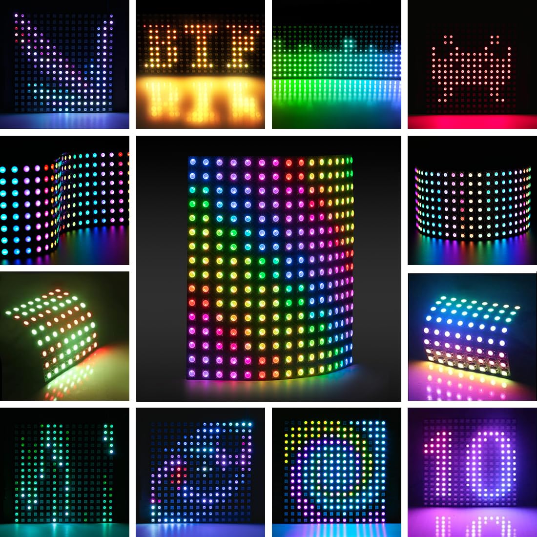 Btf-Lighting Dc12V 4Pin Ws2815(Upgraded Ws2812B) Dual Signal Ic Rgb 5050Smd Individually Addressable 8X32 256 Pixels Led Matrix Flexible Fpcb Full Color Display Light Ip30(No Adapter Or Controller)