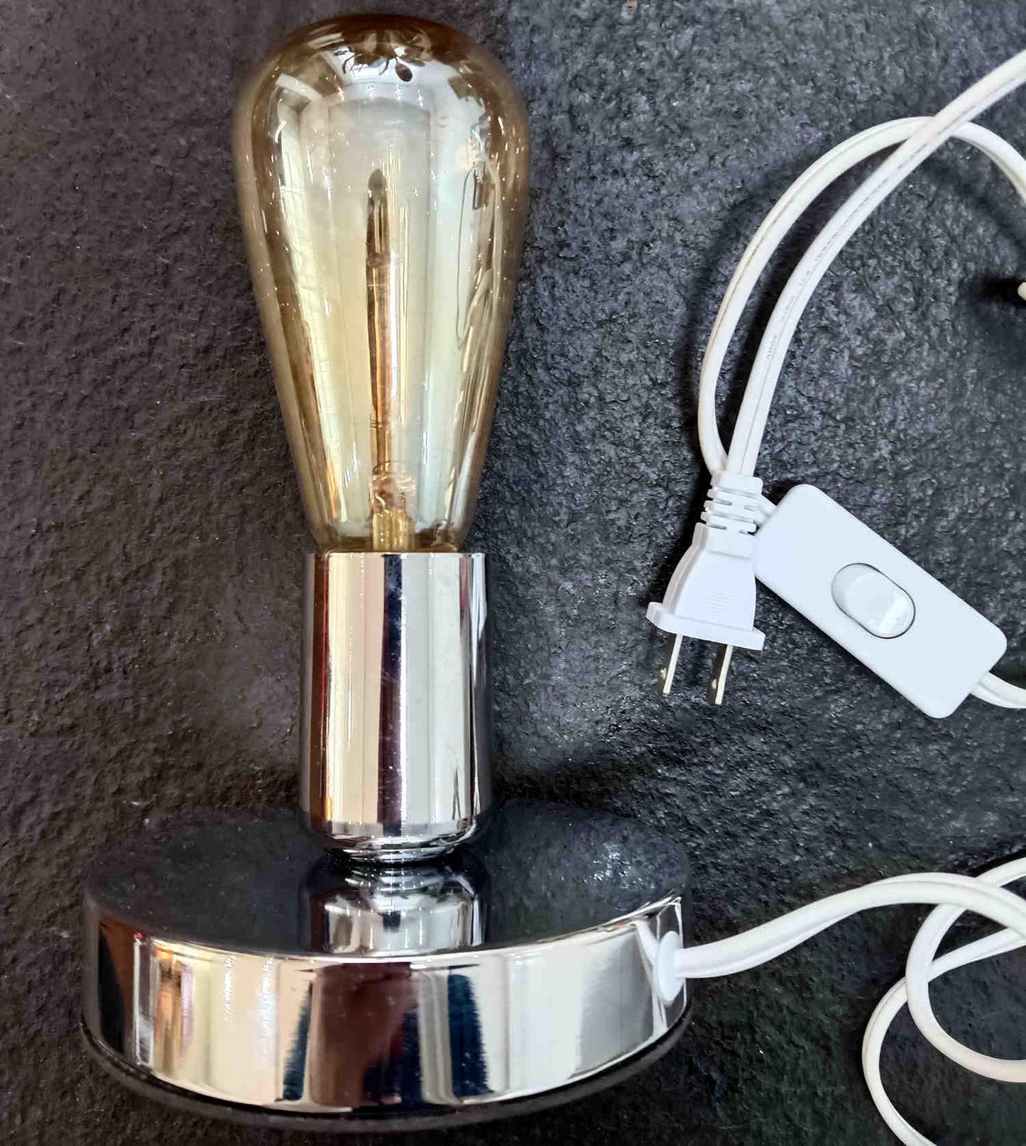YUANKANG Edison Desk Lamp, Vintage Table Lamp, Metal, Silver, E26/E27, Industrial Retro Design, Model YKDTTDY