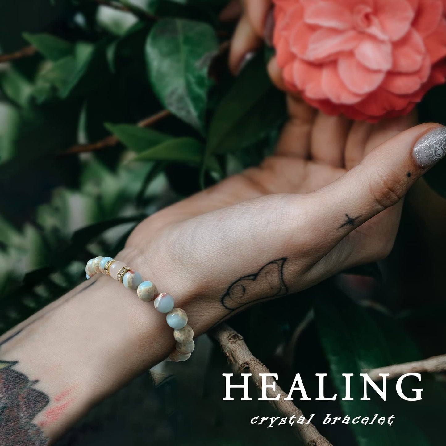 GolbalJew Healing Bracelet For Women Anxiety Beaded Bracelets Jewelry Healing Stone Crystal Bracelet Stress Relief Yoga Beads Ch