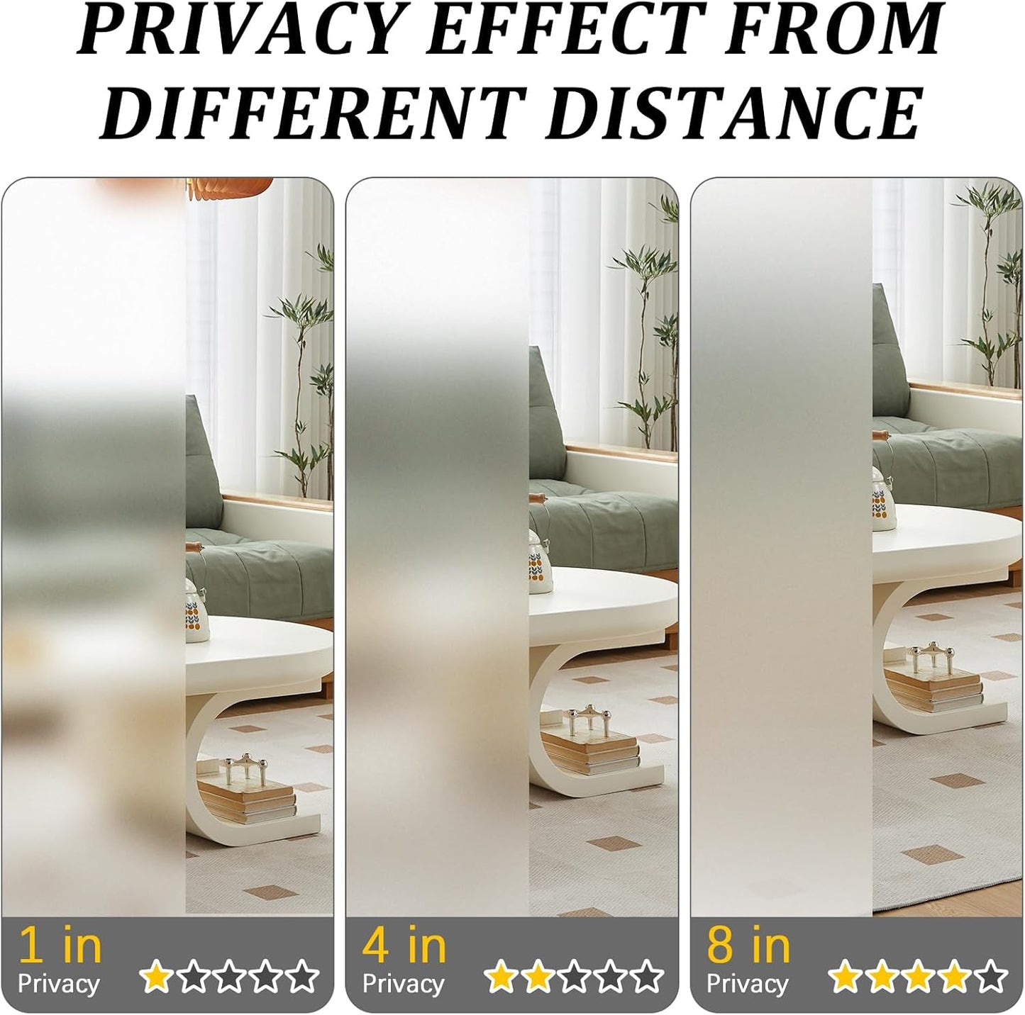 Window Privacy Film, Frosted Glass Static Cling Non-Adhesive Window Cover for Bathroom UV Sunlight Blocking Heat Control for Home Decorative Frosting Pure Matte White Size 23.6 x 78.7 Inches