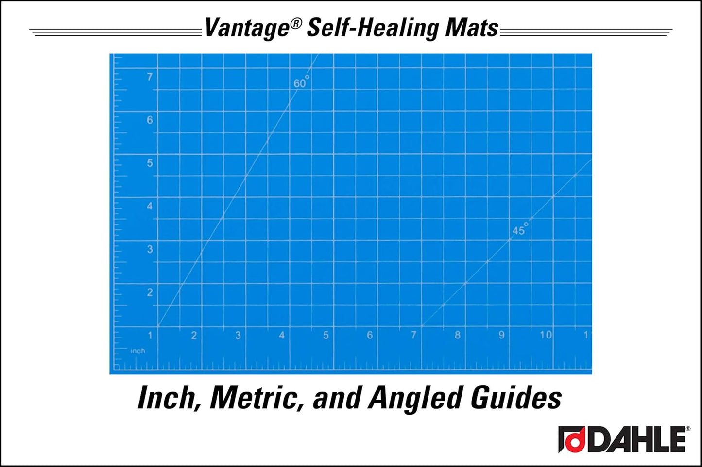 Dahle Vantage 10692 Premium Self-Healing Cutting Mat, 18"x24", 1/2" Grid, 5 Layers for Max Healing, Perfect for Crafts & Sewing, Blue