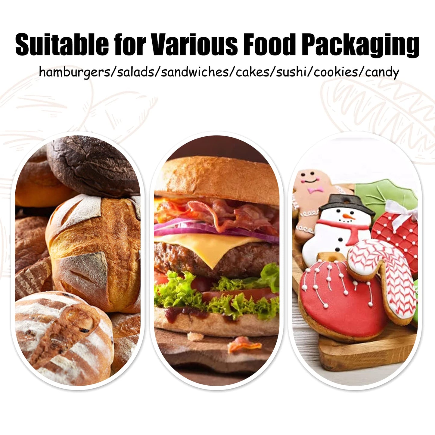 Haawooky 100 Pack Clear Plastic Take Out Container,Square Hinged Food Container,Dessert Clamshell Containers with Lids for Hamburgers,Cakes,Sandwiches,Pasta,Chips
