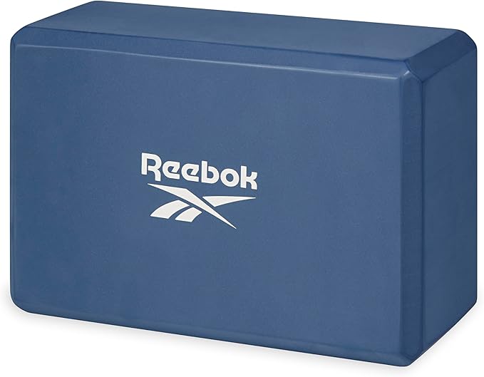 Reebok Solid Yoga Block, 4” x 6” x 9” Yoga Brick with Lightweight Support for Flexibility, Balance & Alignment, Portable F...
