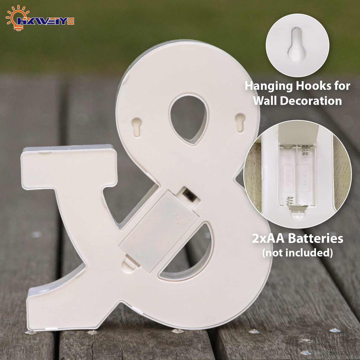 HXWEIYE LED Marquee Letters Sign - 26 Alphabet & 10 Numbers - Battery Powered Warm White Plastic Lights for Party Decor