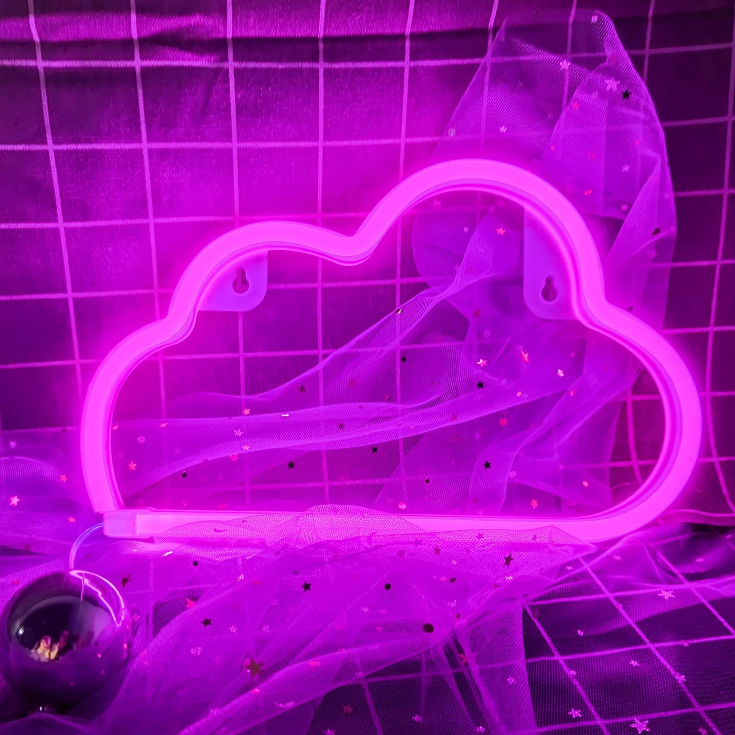 Bernicekelly Led Cloud Neon Light Wall Decor, Pink, Usb/Battery Powered, Model Yyi-50, Ideal For Bedroom Aesthetic And Party Decorations