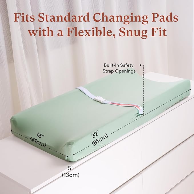 Changing Pad Cover (2-Pack) for Baby Girls Boys, Soft Fitted Diaper Changing Table Covers, Nursery Sheets Liner
