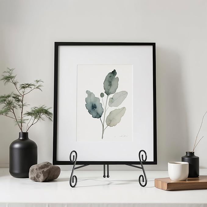 Plate Stands for Display, 10 Inch Easel Stand for Decoration Plate, 1 Pack Black Metal Plate Holder for Photos Plates Cookbooks Albums