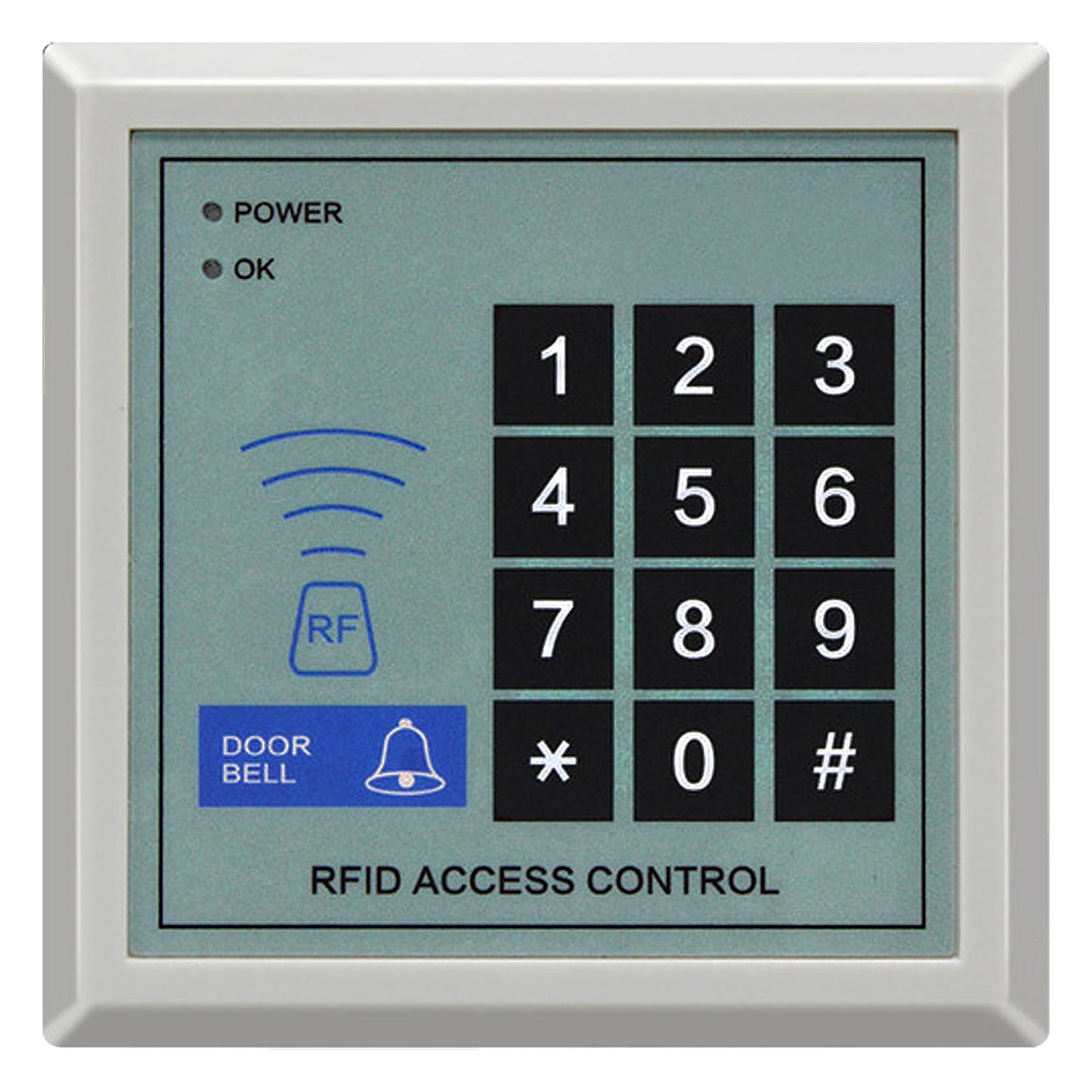 RFID Door Access Control Kit with 600LBS Electric Magnetic Lock, 110-240V AC to 12v DC 4A Power Supply, Nearness Door Entry keypad, 10 Key Fobs, and Exit Button (C2052-600LB Access Control Kit)