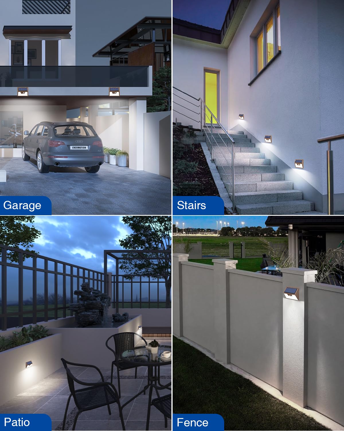 Peasur Solar Lights Outdoor Motion Sensor 16 Pack, Ultra-Bright 140LED Waterproof, Brown Frame, Ideal for Patio and Yard