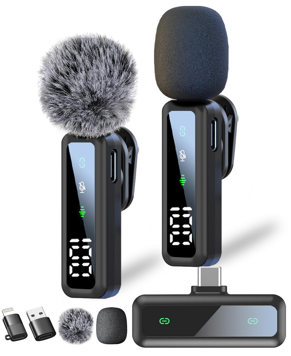 Babblecom Wireless Mini Lavalier Lapel Microphone For Iphone, 2 Pack Mini Microphone With Noise Reduction And Crystal Sound For