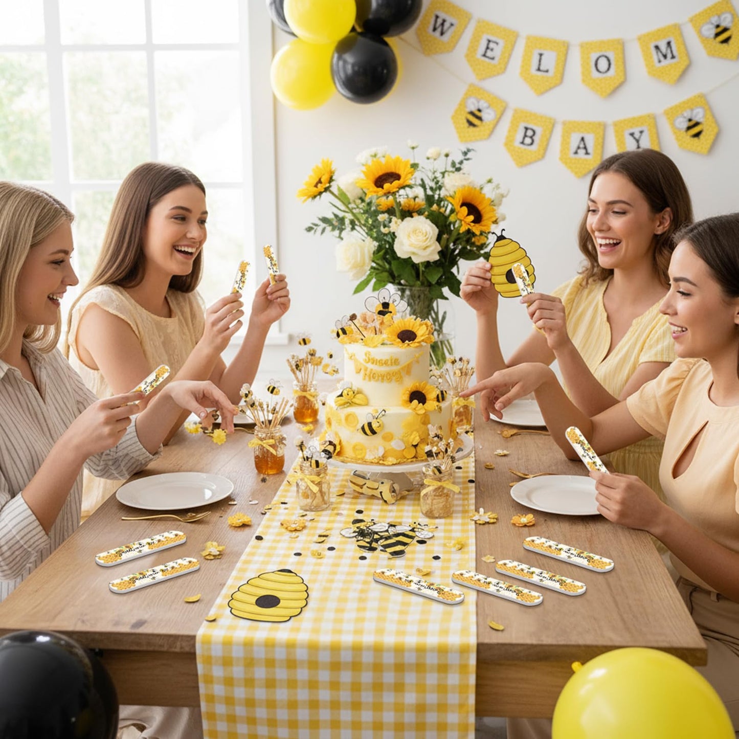 Lanties 50 Pcs Sweet as Can Bee Baby Shower Party Favors Bee Mini Nail Files Spring Baby Sower Decorations Honeybee Emery Board