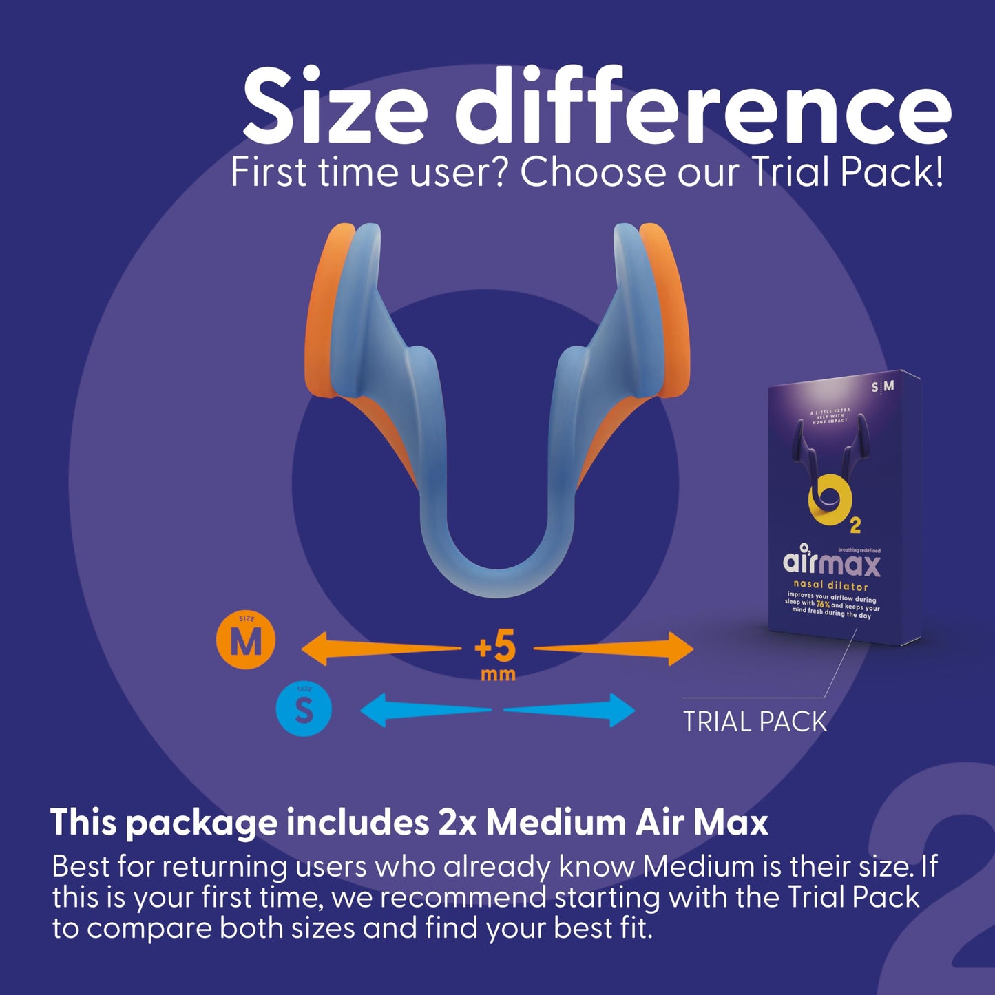 AIRMAX Nasal dilators for Sleeping - 76% More Airflow - Anti snoring Devices - Breathe Freely Through The Nose - Sinus Relief, Relief and snoring Solution - 2X Medium Orange - 6 Month Relief