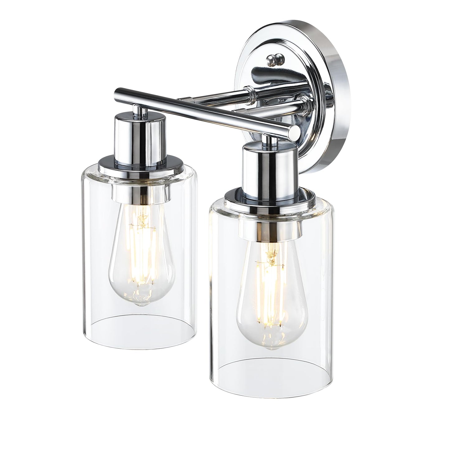 2-Light Chrome Bathroom Vanity Light Fixture Over Mirror,Chrome Vanity Lights for Bathrooms,2 Bulb Bathroom Wall Light Over Sink
