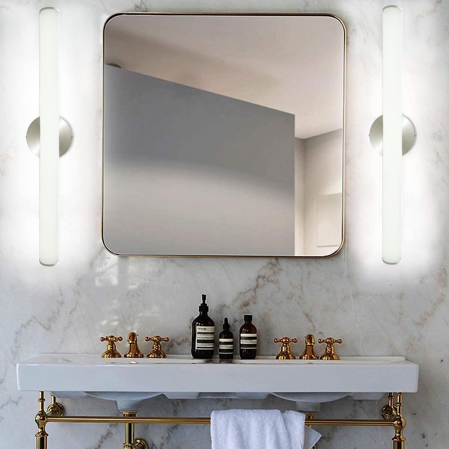 Oowolf 24 Bathroom Vanity Light Fixture, 16W Led, 1520Lm, 4000K Natural White, Aluminum, Model In22Yus, 1 Pack