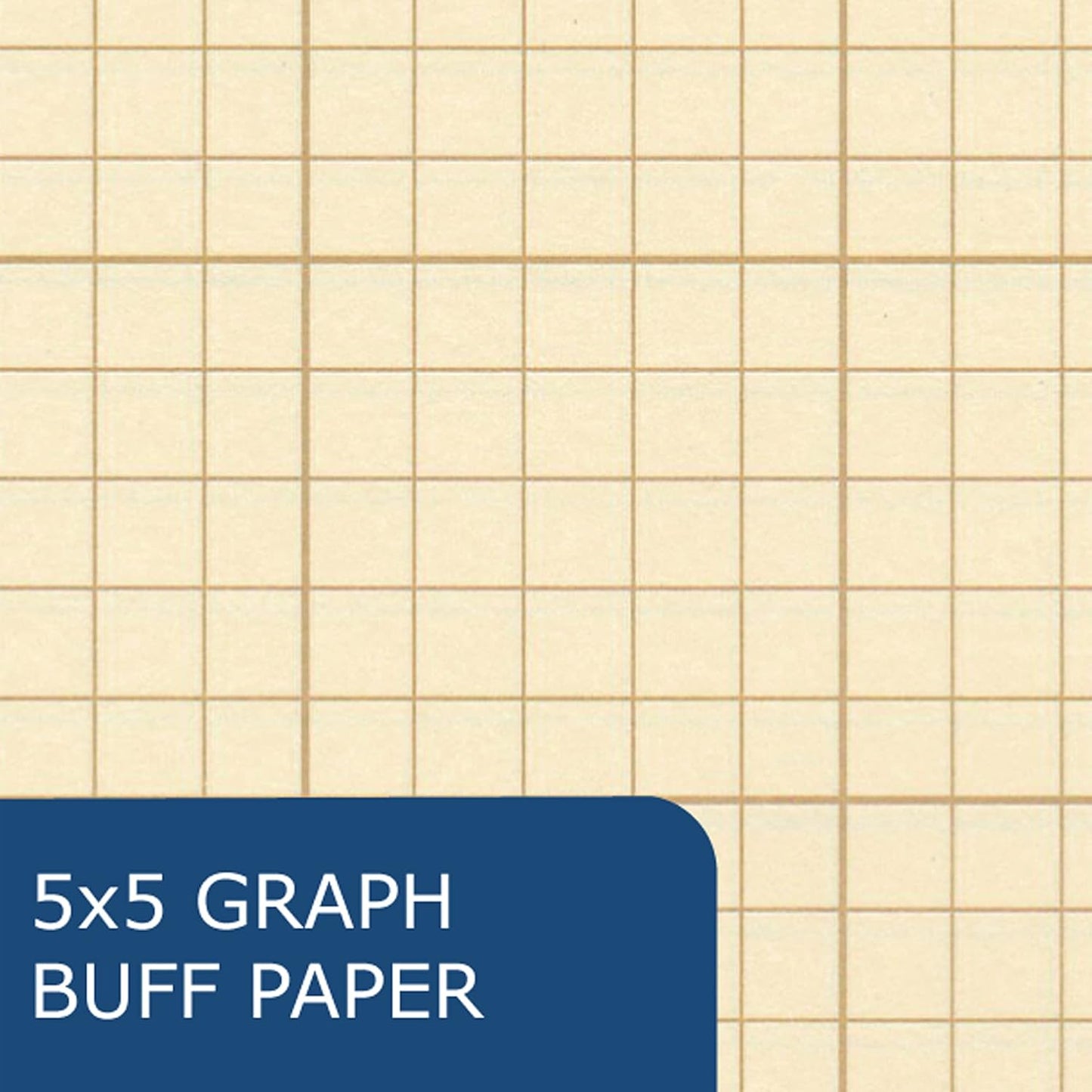 ROARING SPRING Engineering Pad, 8.5" x 11", 100 Sheets 15# Buff Paper, 5x5 Printed Back Enclosed Grid, Top Glued, 3-Hole Punched, Proudly Made in USA, Heavy Backing Board