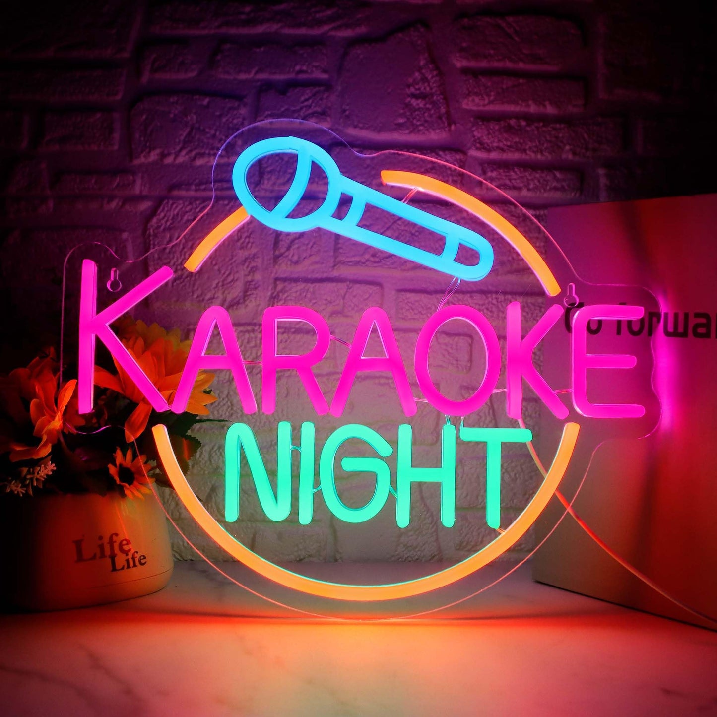 Dracey Karaoke Night Neon Sign, Led Karaoke Bar Neon Signs for Wall Decor,Karaoke Open Wall lights, USB Powered for Game Room Ma
