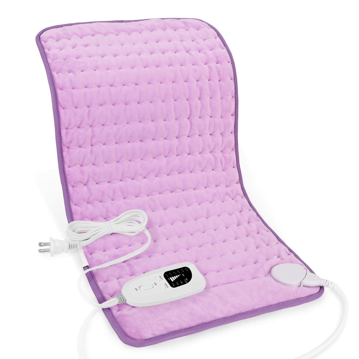 Deepsoon Heating Pad,Electric Heating Pads for Back,Neck,Abdomen,Moist Heating Pad for Shoulder,Knee,Arms,Legs,Dry/Moist Heat & Auto Shut Off,Christmas Gifts for Men and Women,Light Purple,24x12 Inch