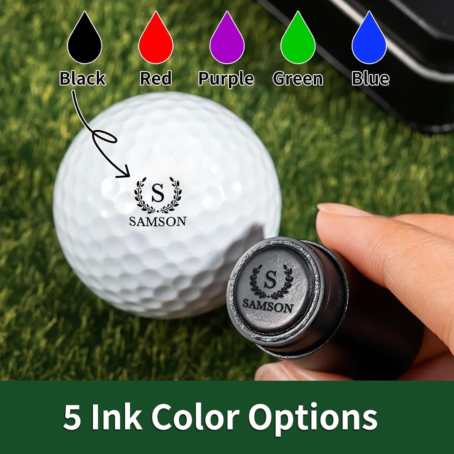 Personalized Golf Ball Stamp with Metal Storage Case, Custom Name Reusable Golf Ball Marking, Golf Accessories, Gifts for Golf Lovers, Golfers, Dad, Husband, Father's Day Birthday