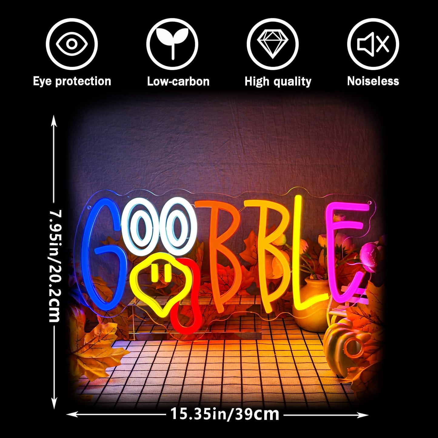 Turkey Neon Sign Thanksgiving Neon Sign For Wall Decor Dimmable Turkey Led Lights Gobble Neon Light Up Sign For Door Wall Art Window Home Party