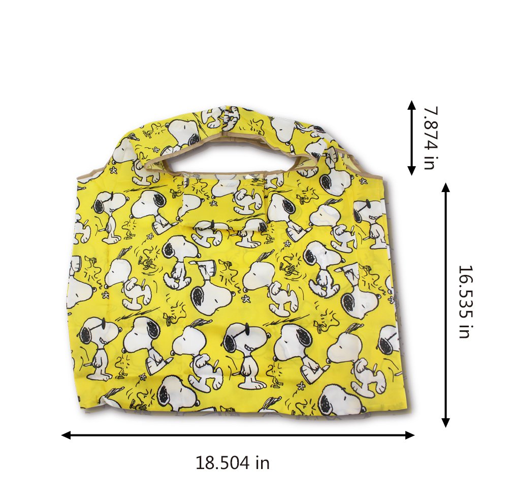 Finex 3 Pcs Set pattern Waterproof Foldable Washable Reusable Grocery Bags White Do Peanut