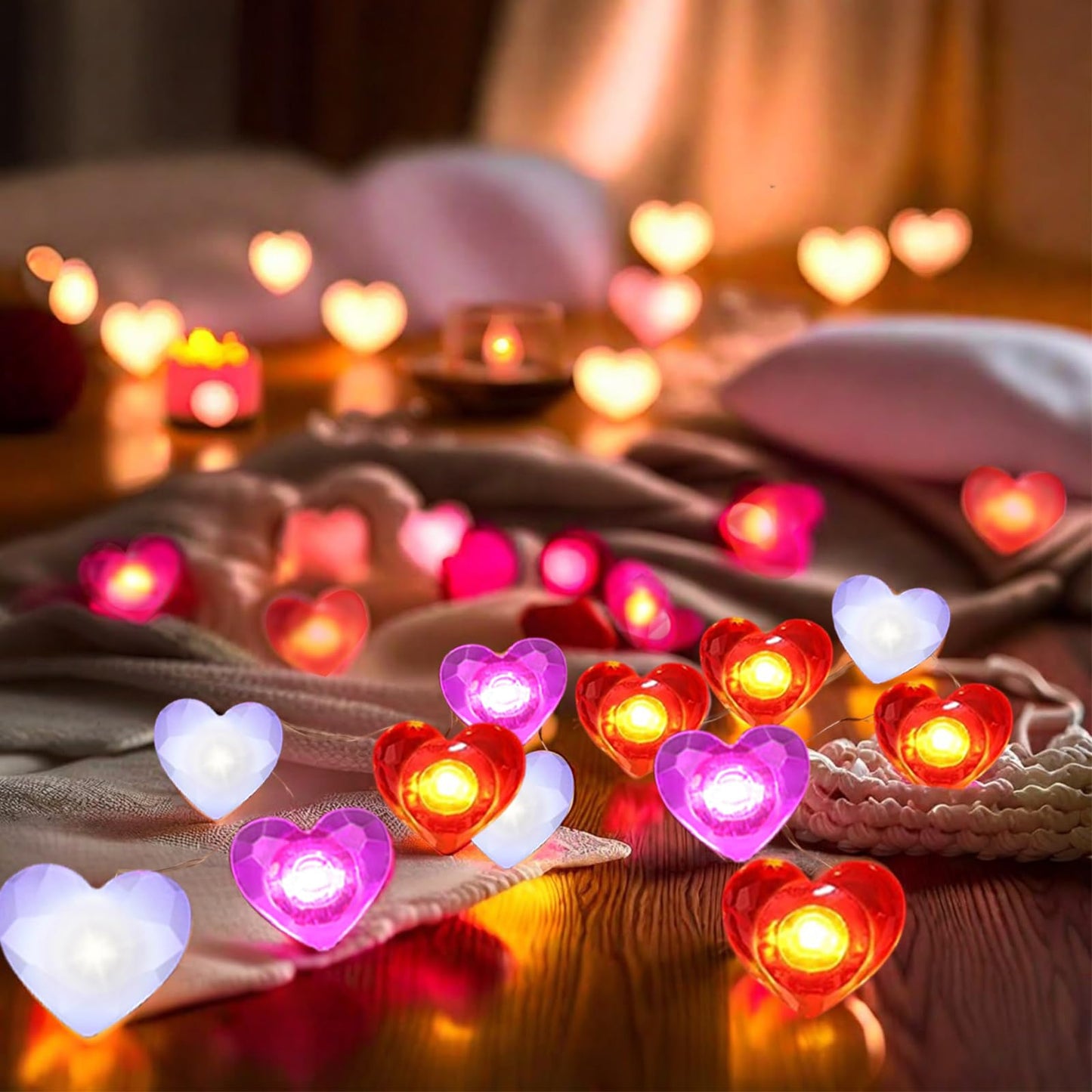 Kepabigle Heart String Lights 10Ft 30 Led Romantic ValentineS Day Fairy Light For Decorating Celebrations Gift Giving
