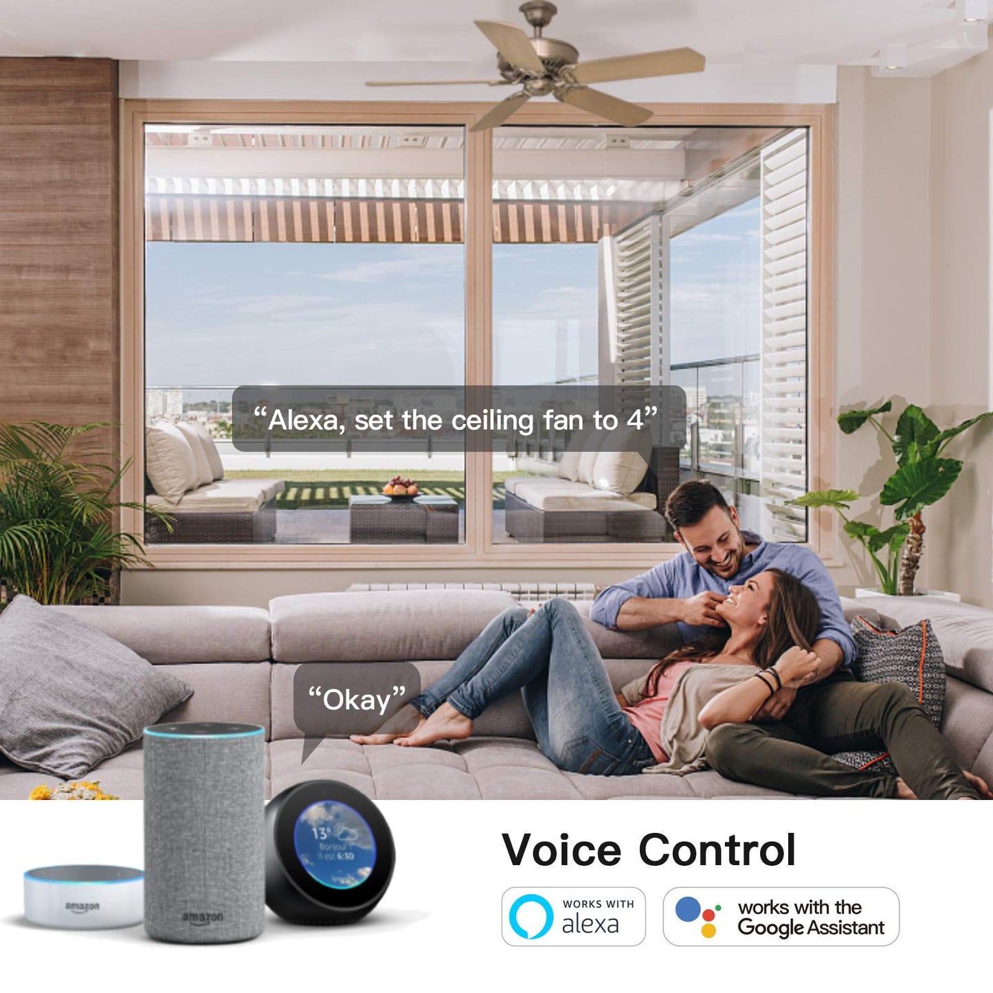 Treatlife Smart Ceiling Fan Control, 4 Speed Fan Switch For Ceiling Fan, Neutral Wire Required, 2.4Ghz Wifi Smart Fan Switch Wor