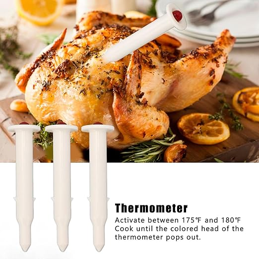 10pcs Chicken Thermometer Turkey Timer, Meat Turkey Thermometer Popup, 1.8 Inches Good Cook Popup Timers for Cooking Chicken Beef