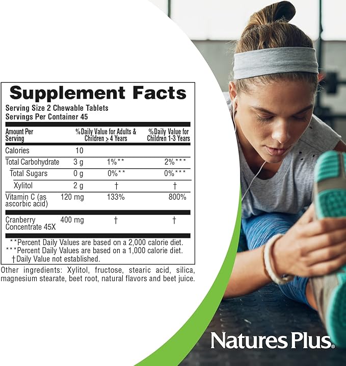 Natures Plus Ultra Chewable Cranberry - 90 Love Berries Tablets, Pack of 2 - Promotes Urinary Tract Health - Non-GMO, Gluten Free - 90 Total Servings