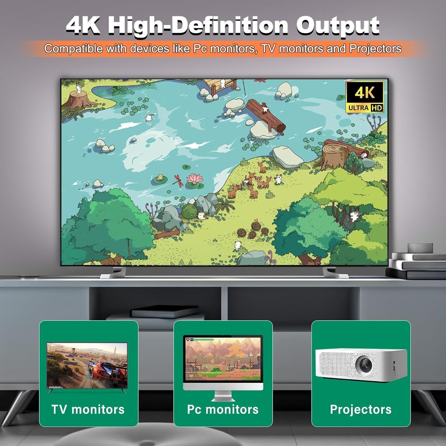 New Retro Gaming Console & Game Stick Pro - 40,000+ Classic Video Games, 23 Emulators, Dual Wireless Controllers, 4K HDMI Output, Plug & Play, Compatible with TV, PC, Projector, 64GB