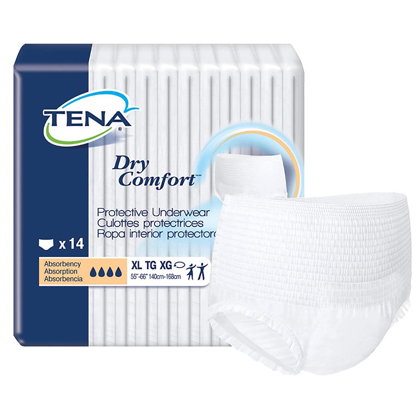 TENA Dry Comfort Underwear, Extra Large, Unisex, 56 Count, Size XL, Incontinence Protector