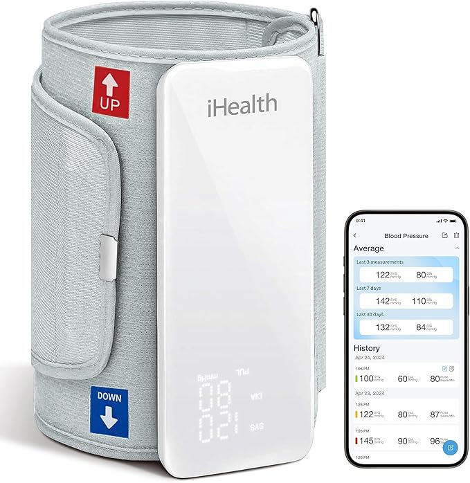iHealth Neo Wireless Blood Pressure Monitor, Upper Arm Cuff, Bluetooth Blood Pressure Machine, Ultra-Thin & Portable, App-...