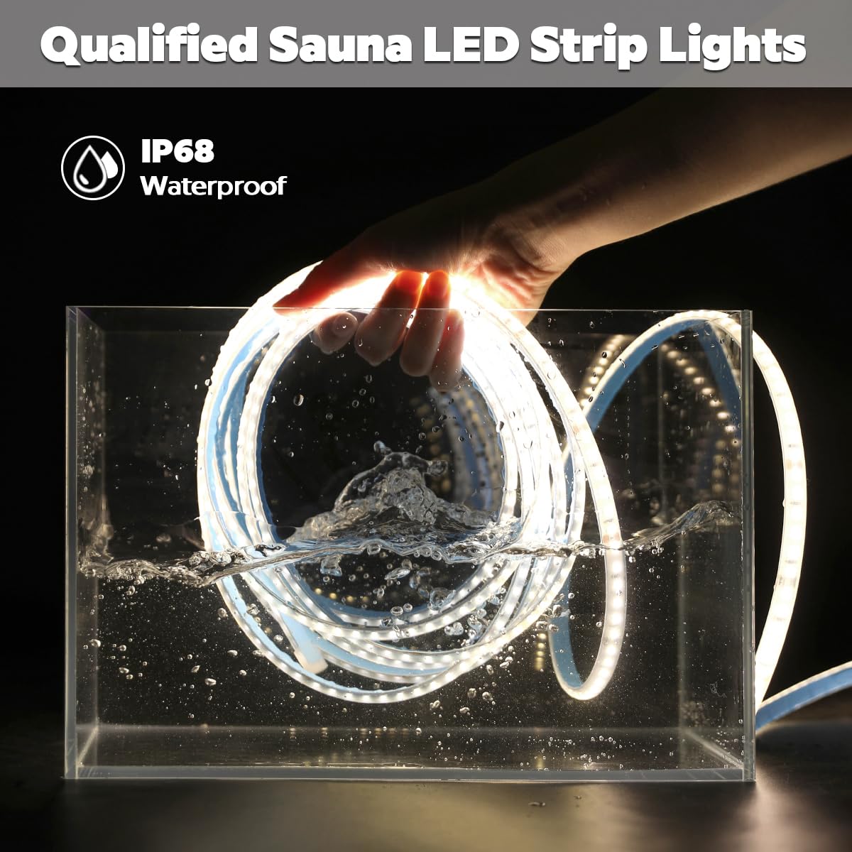 Superlightingled Dc24V 4000K White Sauna Led Strip Lights High Temp  Flexible Long 5M 16.4Ft 120 Leds/M Heat Resistant Waterproof Led Strip Light Ip68 For Steam Room Lighting (4000K Natural White)