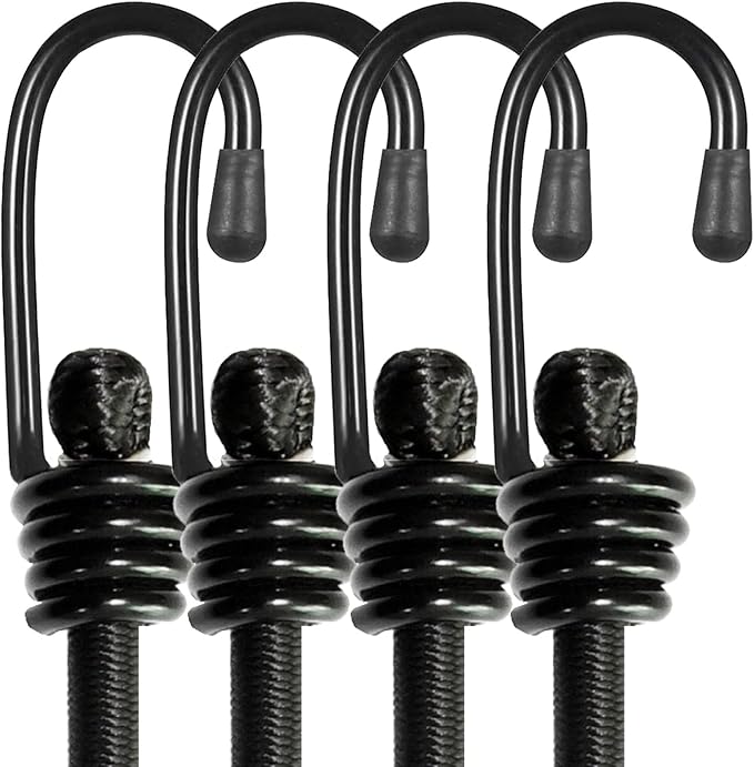 BEXSLE Bungee Cords with Hooks, Heavy Duty Outdoor Elastic Bungee Straps，No Odour Industrial Grade Bungee Rope for Securin...