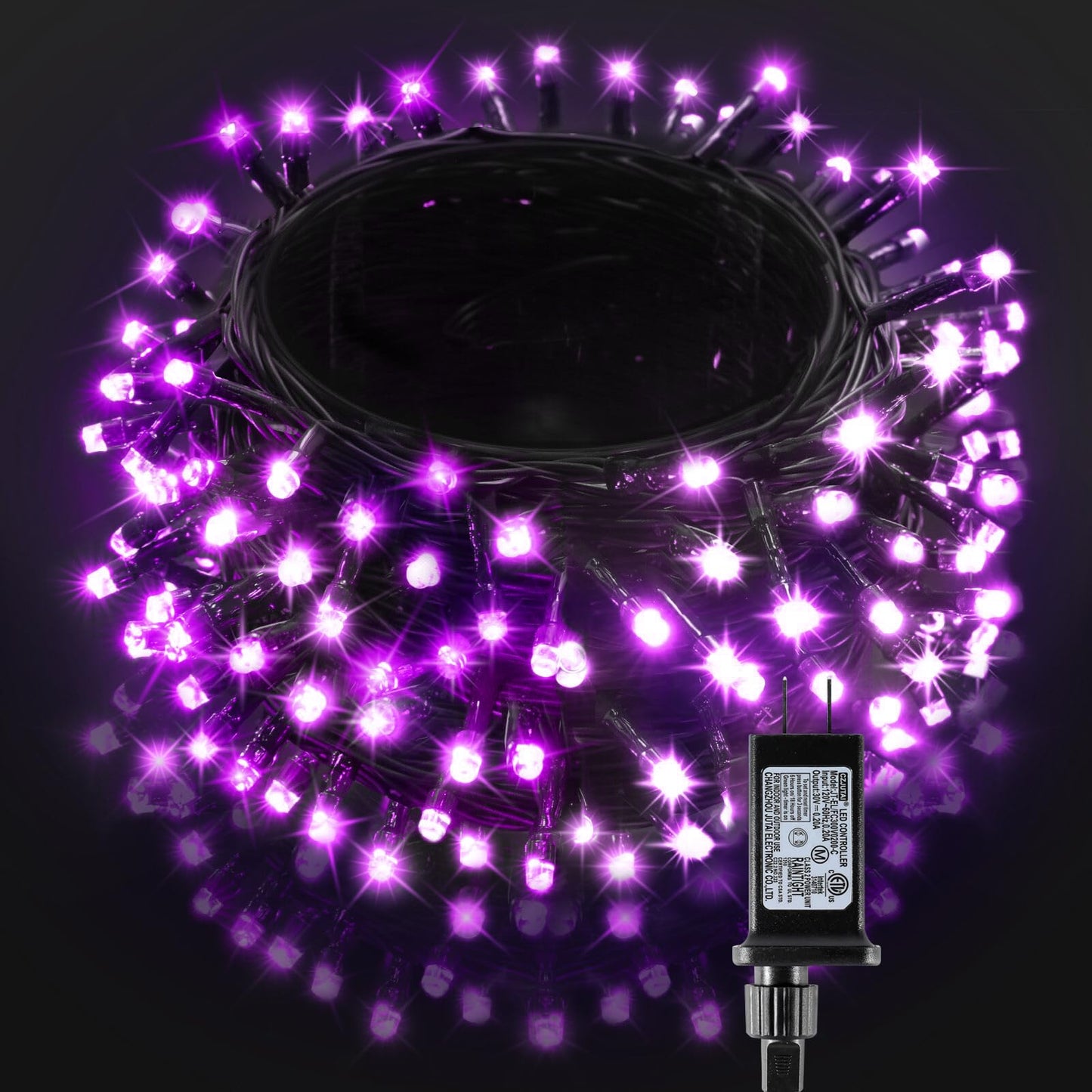 BlcTec Purple Halloween Lights 300 LED 108FT, Waterproof with Timer, Energy-Saving LED & Copper Wire, Model JT-EL/FC300V0200-C