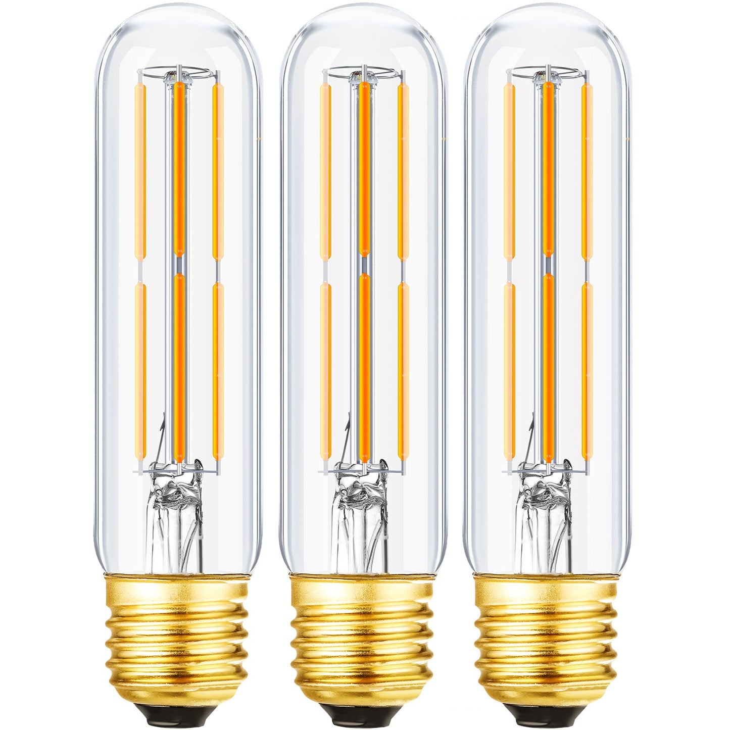 Leools Dimmable Vintage LED Edison Bulbs, 6W Equivalent 60W, Warm White 2700K, Clear Glass, E26 Base, 3 Pack