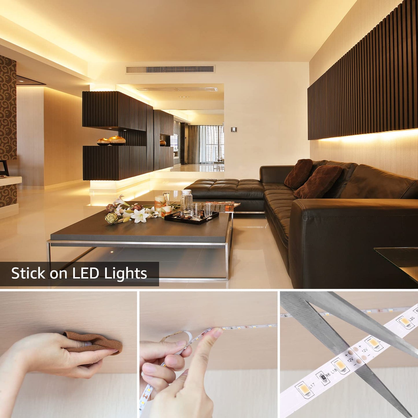 Lepro 12V Led Strip Light - Flexible Smd 2835, 32.8Ft Warm White, Non-Waterproof, Pack Of 2 (Model Pr4100057-Ww