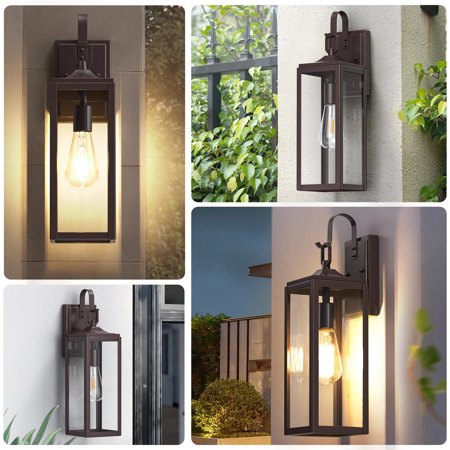 18 Large Outdoor Wall Lights 2 Packs  Modern Brown Exterior Lighting Fixtures  Waterproof Outdoor Sconces Porch Light For House Wall Mount  Farmhouse Wall Lanterns For Front Door  Garage