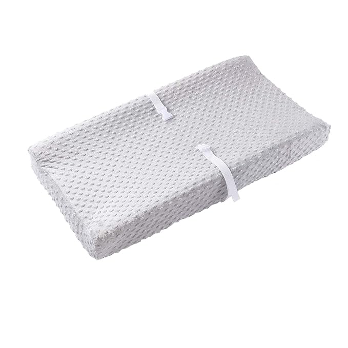 Baby Changing Pad Cover, Super Soft Plush Dot Diaper Changing Table Covers for Baby Girls and Boys, Ultra Comfortable, Safe for Babies, Fit 32"/34'' x 16" Pad (Gray)