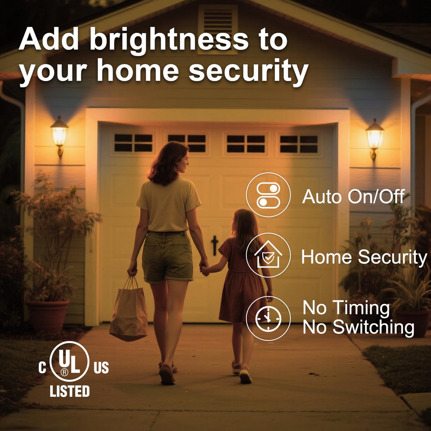 TJOY Dusk to Dawn Light Bulbs, 8 Pack, LED Photocell Bulb, 9W Energy Efficient, Soft White 2700K, E26 Base, Model QASN