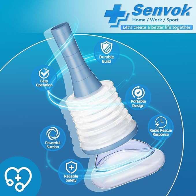 Senvok FSA HSA Choking Rescue Device, Choking Device for Kids and Adults, Portable Airway Suction Device, Choking First Aid Device for Home & Travel