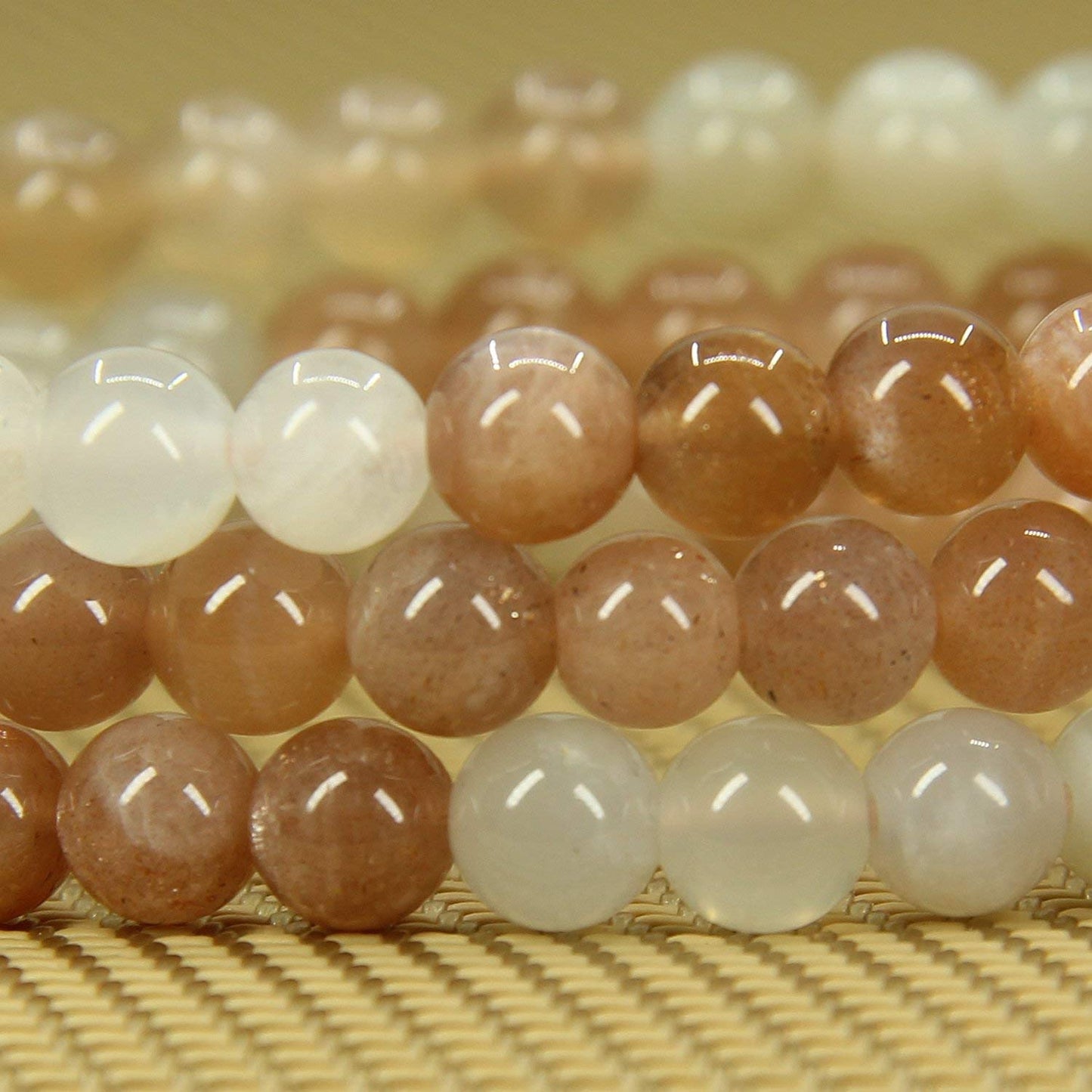 Natural AA Grade Multicolor Sunstone Gemstone 6mm Round Beads Stretch Bracelet 7 Unisex
