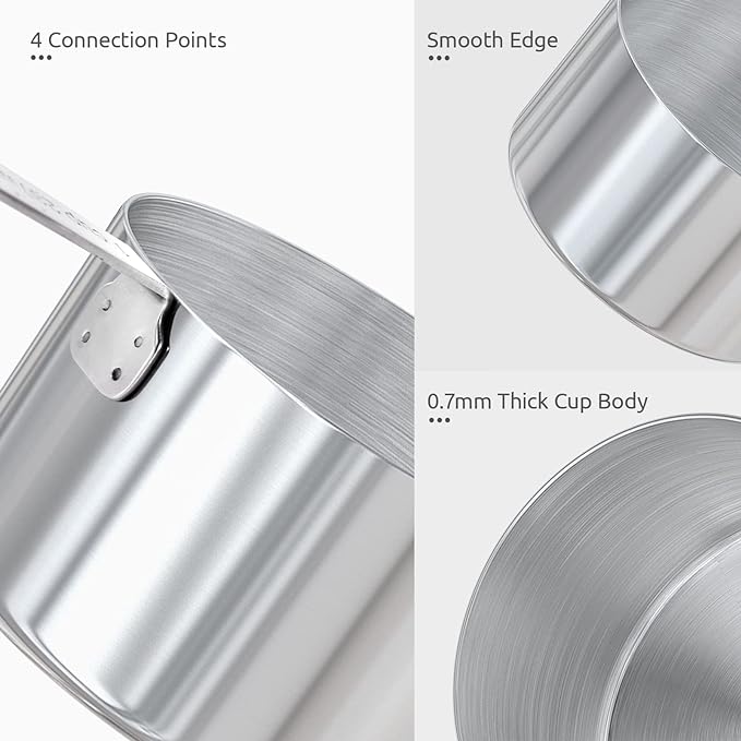 U-Taste Measuring Cups and Spoons: Food Grade 18/8 Stainless Steel Metal Measure Cups and Spoons Set of 10, Upgraded Thickness Handle (Midnight Blue)