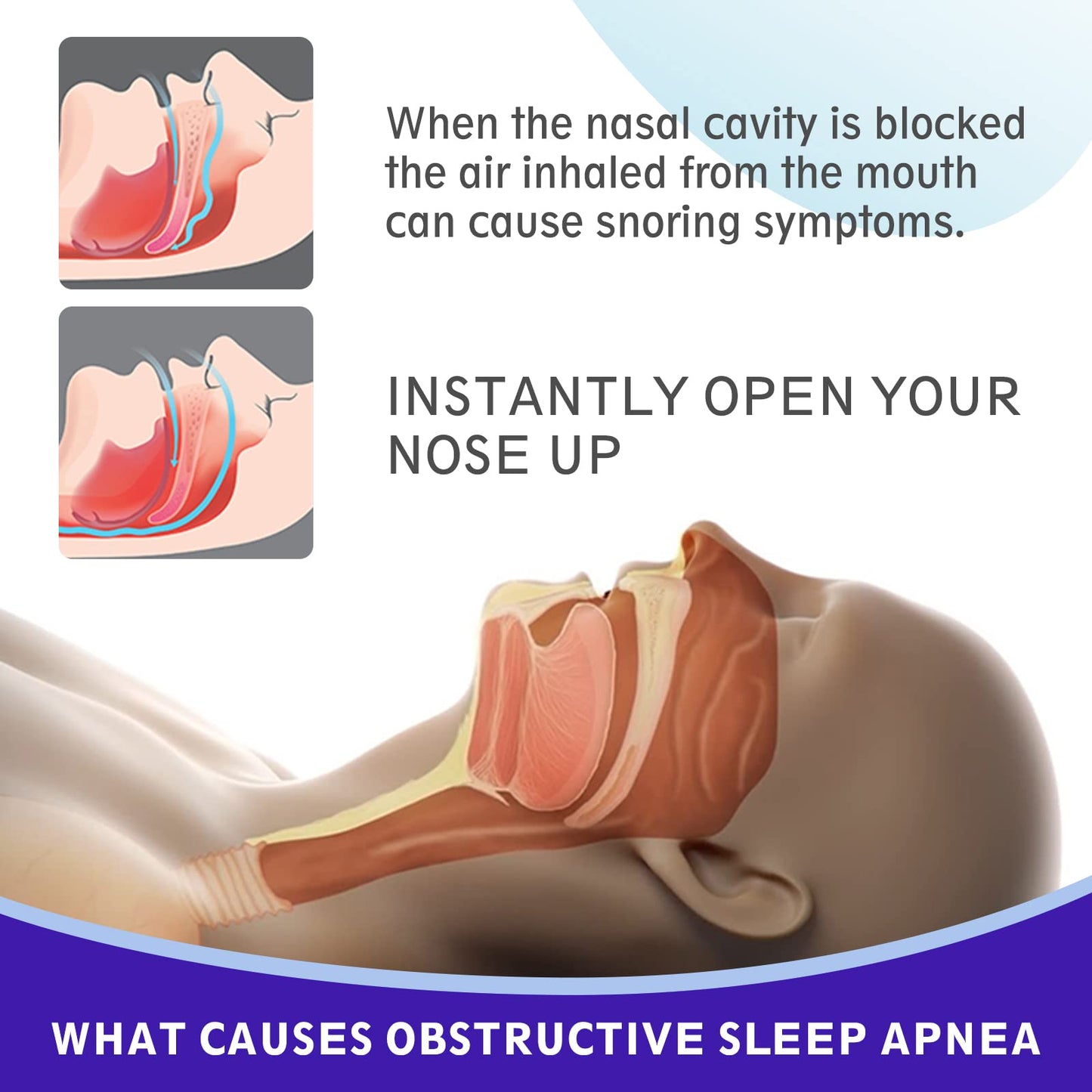 Nasal Strips Extra Strength, 60 Ct Nasal Strips for Snoring Relief, Help Stop Snoring, Improved Sleep, Reduce Snoring, Day & Night Use, Nasal Dilators for Men & Women