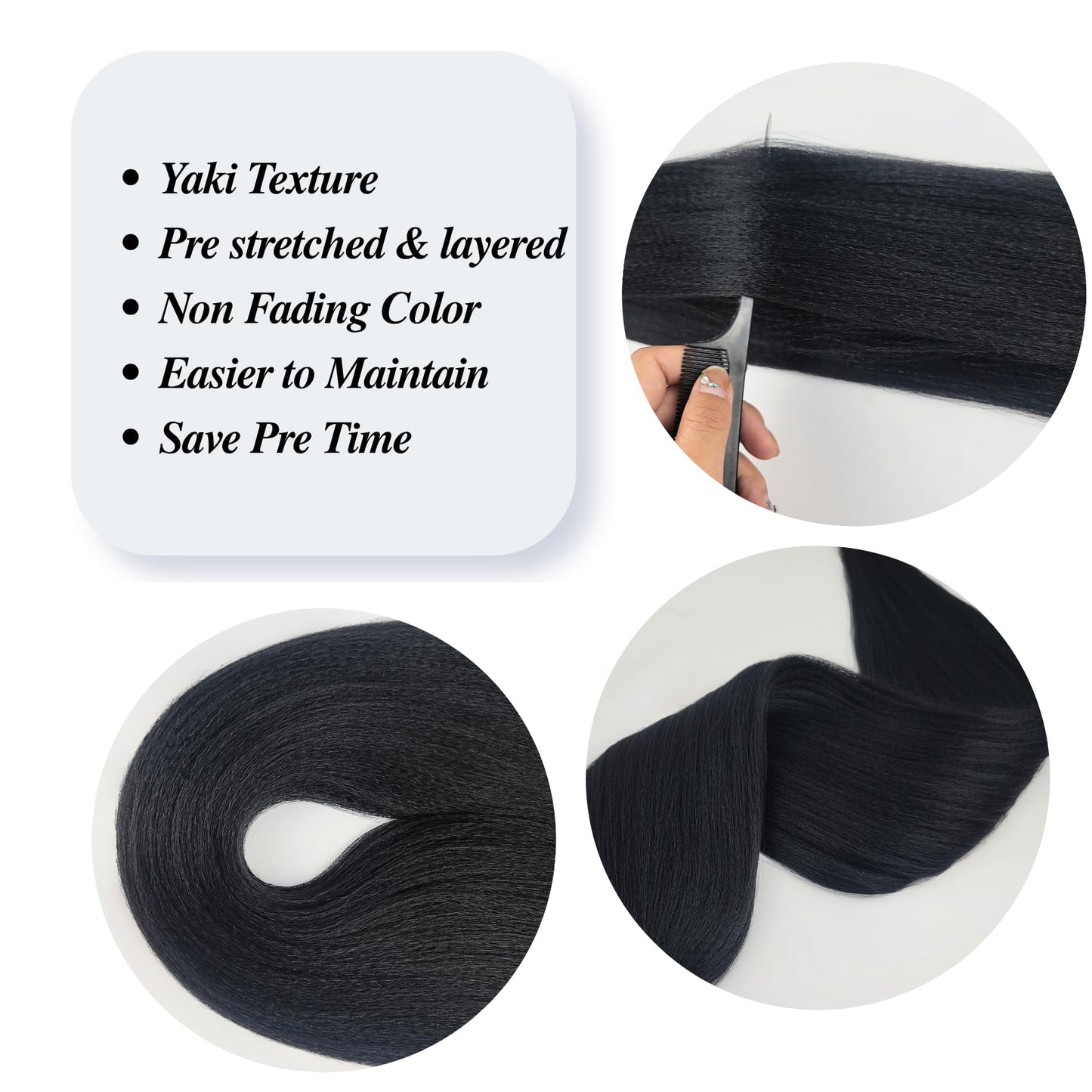Black Boho Hair for Braiding Curly Pre stretched Braiding Hair for Boho Braids Bohemian Braids(30 inch, Packs of 5)